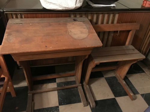 Ancien pupitre bureau - , double